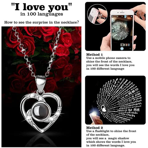 Eternal Rose box with ILY necklace