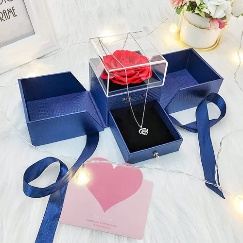 Eternal Rose box with ILY necklace